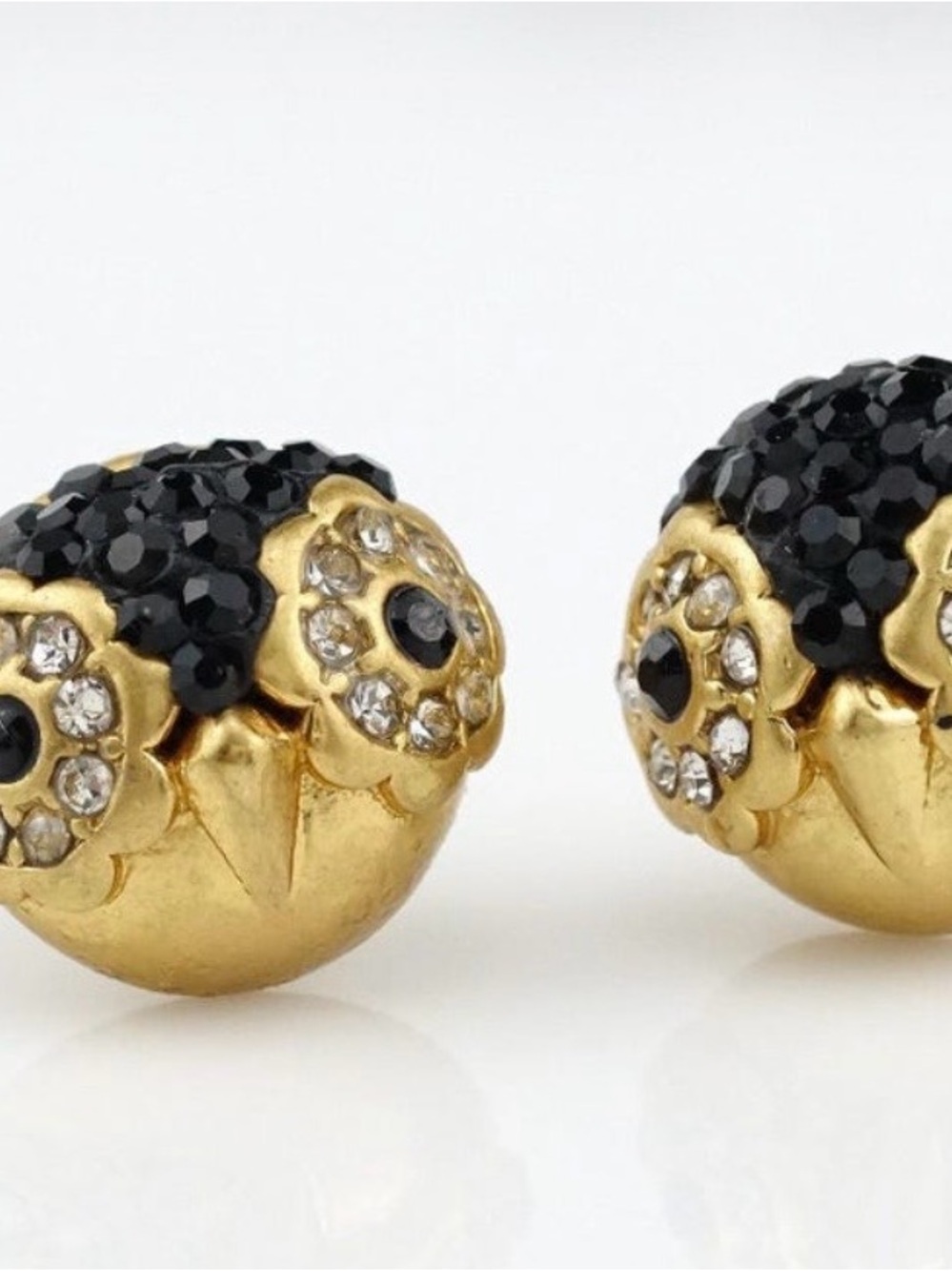 kate spade Gold & Black Rhinestones Penguin 🐧 Stud Earrings
